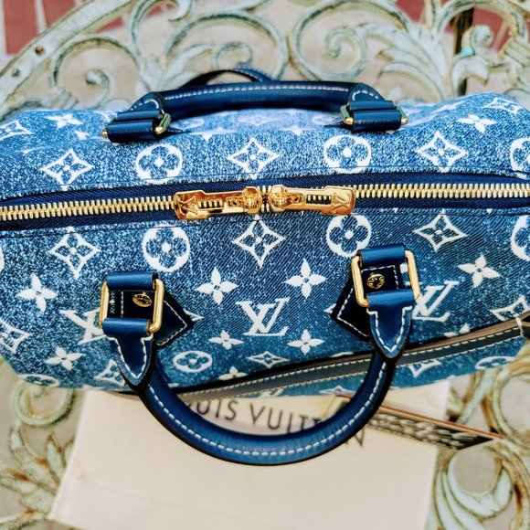 ❌❌ SOLD ❌❌ Monogram Jacquard Denim 25 Speedy Bandouliere Navy Blue - **RARE** - Picture 4 of 16